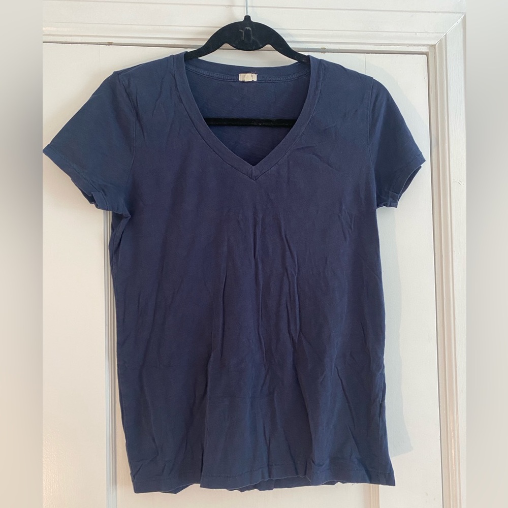 Navy J. Crew V-Neck Tee